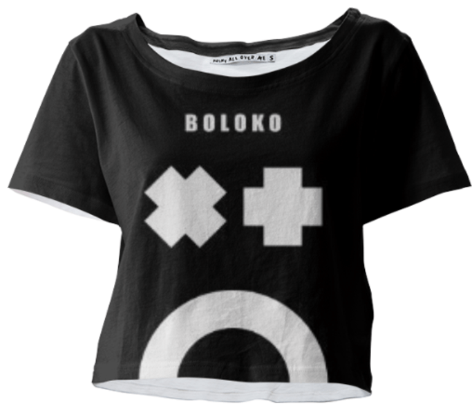 AHOAB BLACK CROP TEE